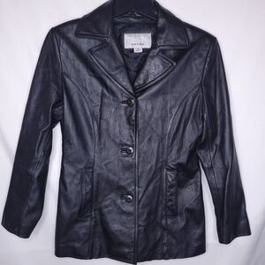 Wilsons Leather Jacket Womens Medium Black Motorcycle Maxima